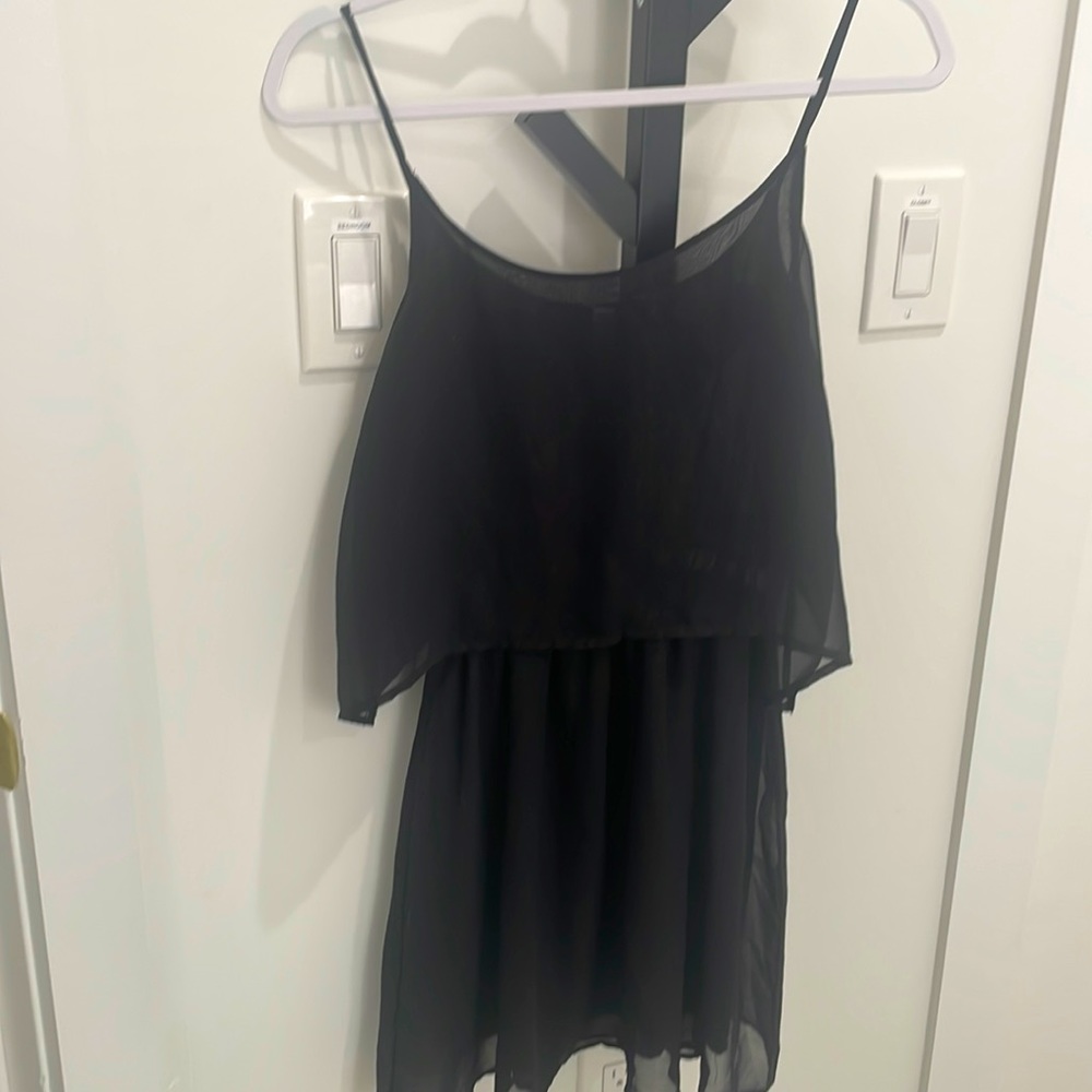 Black with gold glitter, mini dress, size small, very good condition